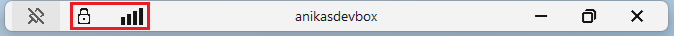Screenshot that shows the Remote Desktop connection bar.