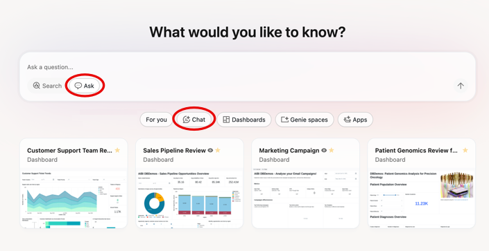 Open Chat in Databricks One