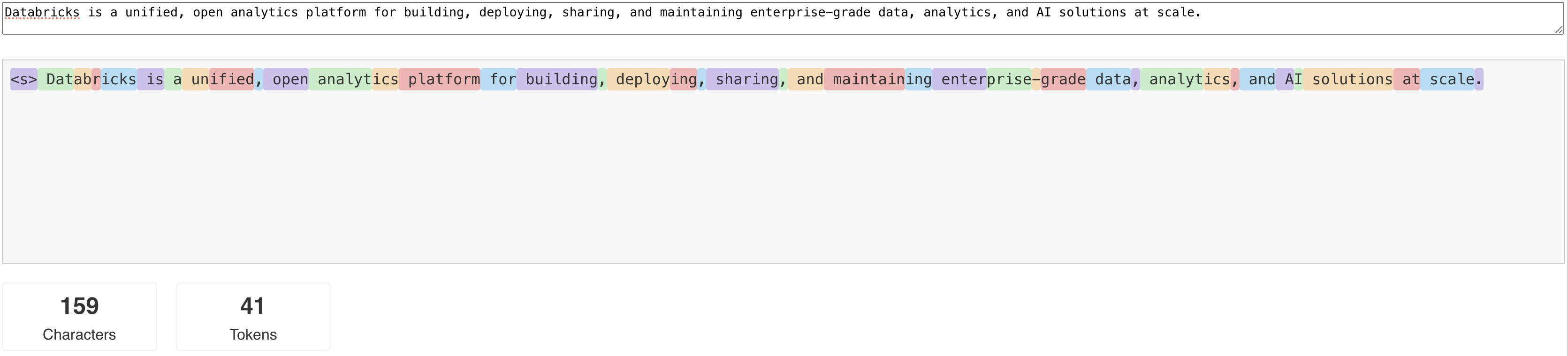 Llama tokenizer example text split