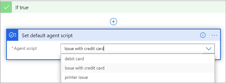 Vælg standardscript.