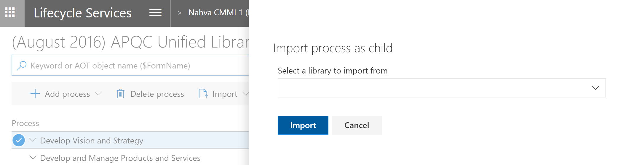 Screenshot of Choose library.