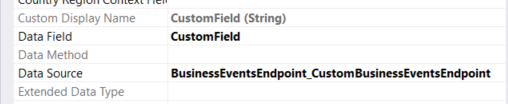 Screenshot of Class extension for data source.