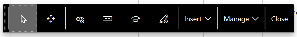 Screenshot of Personalization toolbar before Platform Update 22.