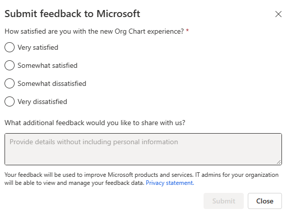 Skærmbillede af dialogboksen send feedback.