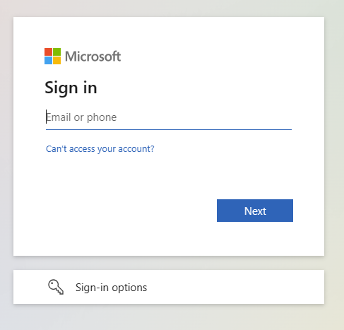 Skærmbillede af Microsoft Fabric login-side.