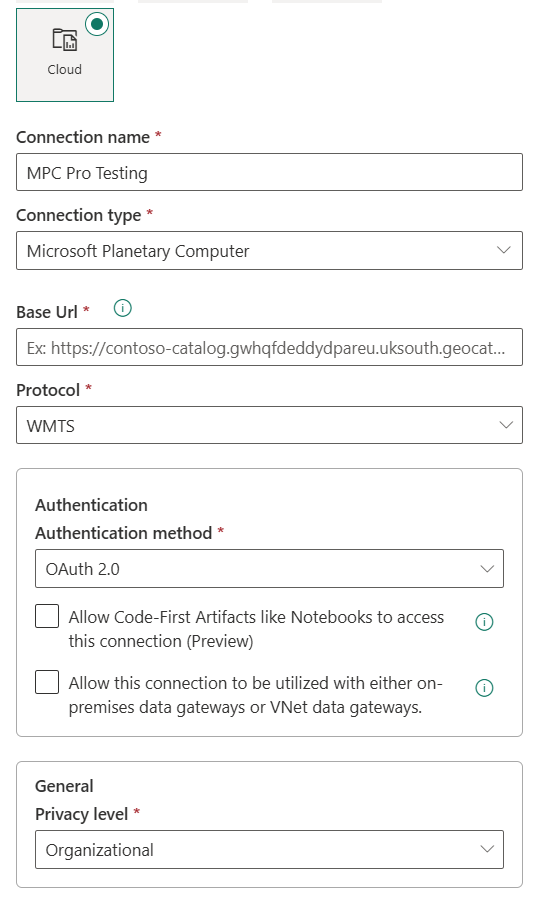 Et screenshot af Microsoft Fabric Maps-grænsefladen, der viser fanen Eksterne kilder i Udforskerpanelet. En liste over billedlag vises, hvor det ene lags Mere-indstillingsmenu er udvidet, og muligheden 'Vis på kort' er fremhævet.