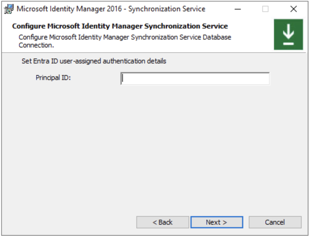 Screenshot showing User-Assigned Managed Identity authentication.