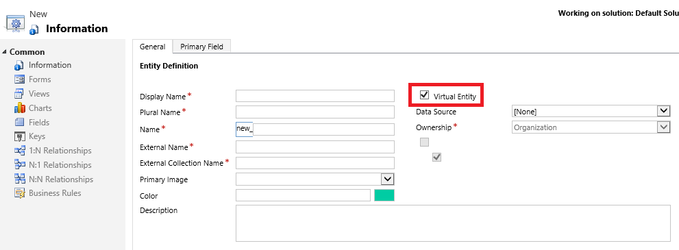 Indstillingen Virtuel tabel i tabeldefinition.