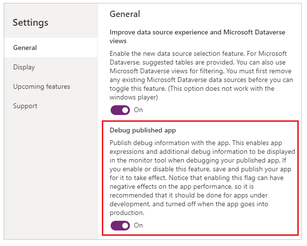 Foretag fejlfinding af publiceret app.