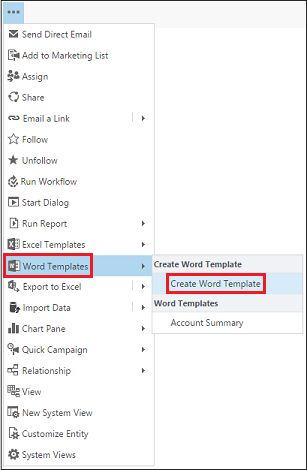 Opret en Word-skabelon fra en entity.