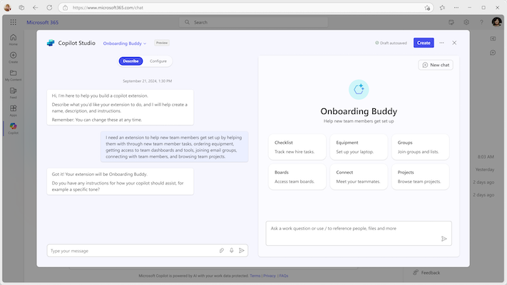 Conversational experiene for at oprette en helpdesk-medarbejder