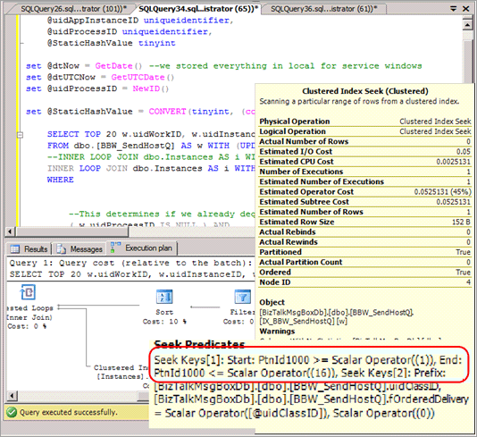 Screenshot of query plan without partition elimination.