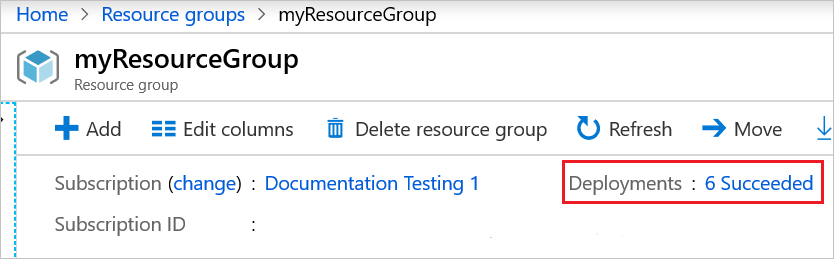 Screenshot des Azure-Portals mit dem Link 
