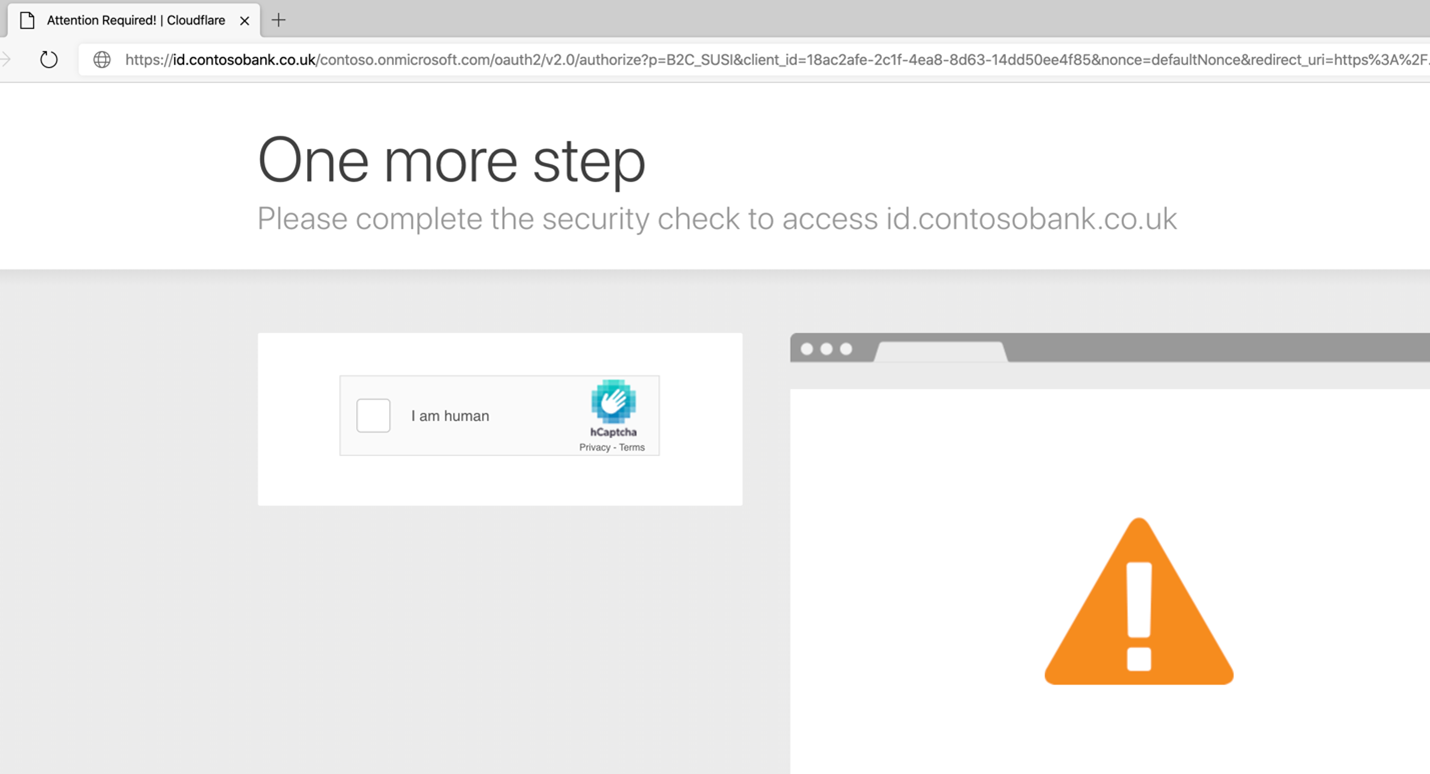 Screenshot des WAF-Erzwingungs-CAPTCHA von Cloudflare.