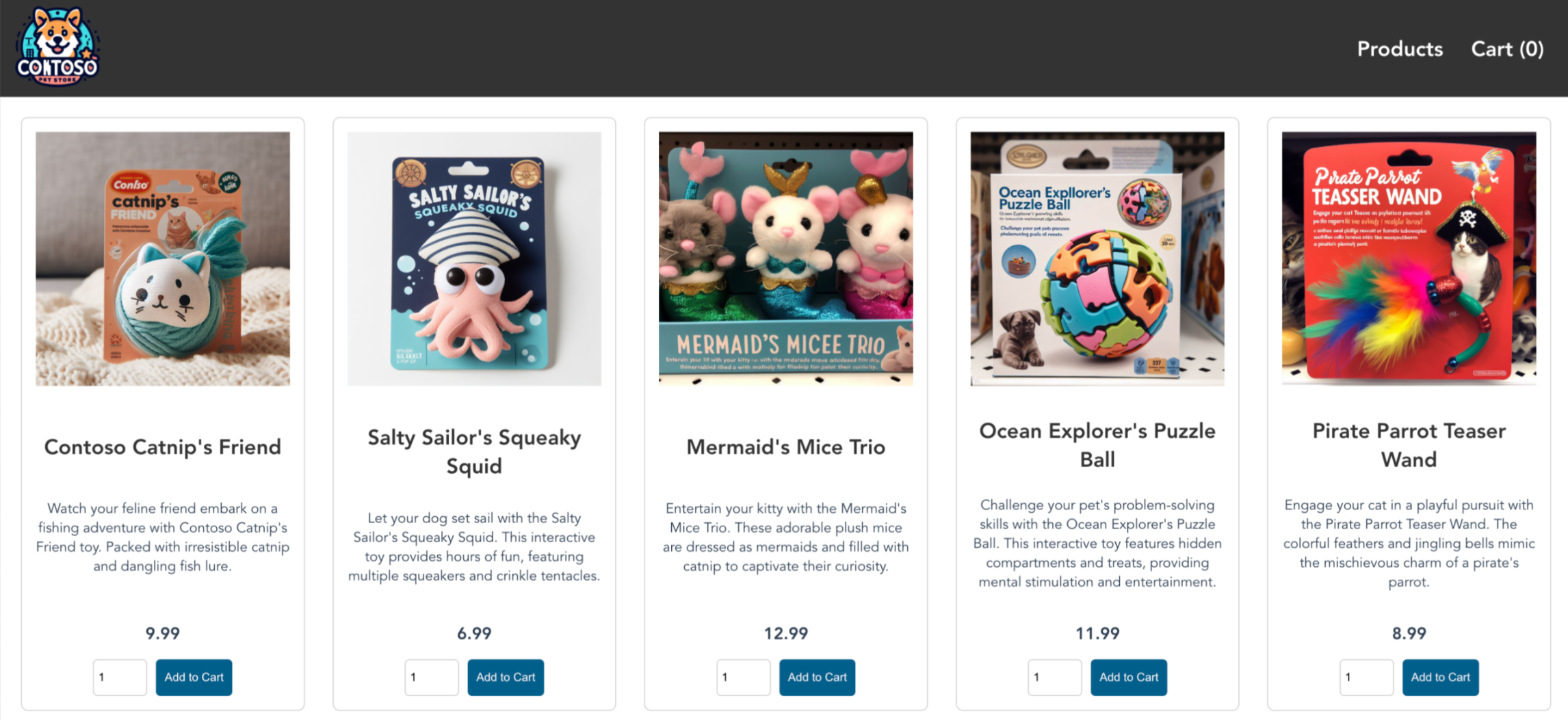 Screenshot der AKS Store-Beispielanwendung