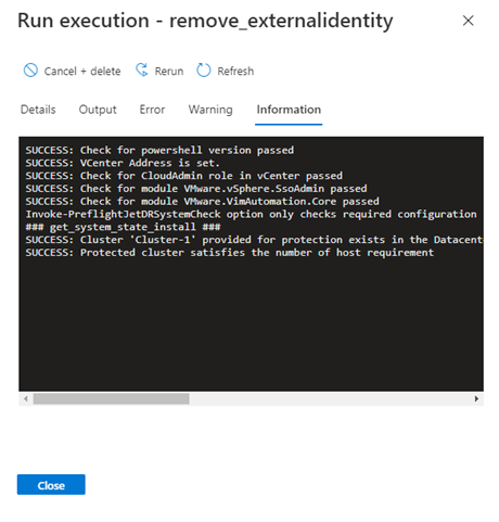 Screenshot des gesamten Echtzeitfortschritts des Cmdlets während der Ausführung.