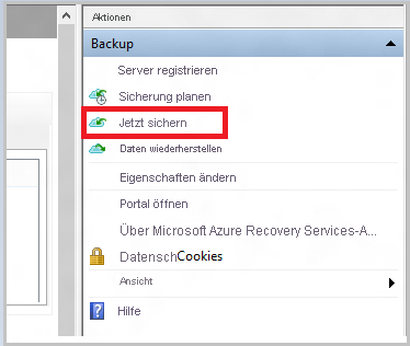Screenshot zeigt, wie Sie zum Bereich 