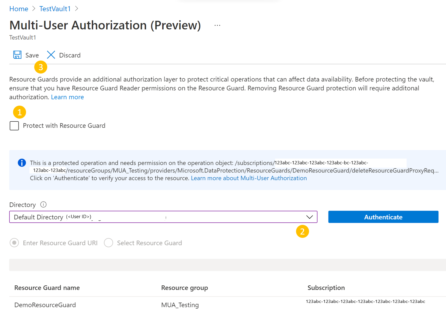 Screenshot: Deaktivieren der Multi-User-Authentifizierung.