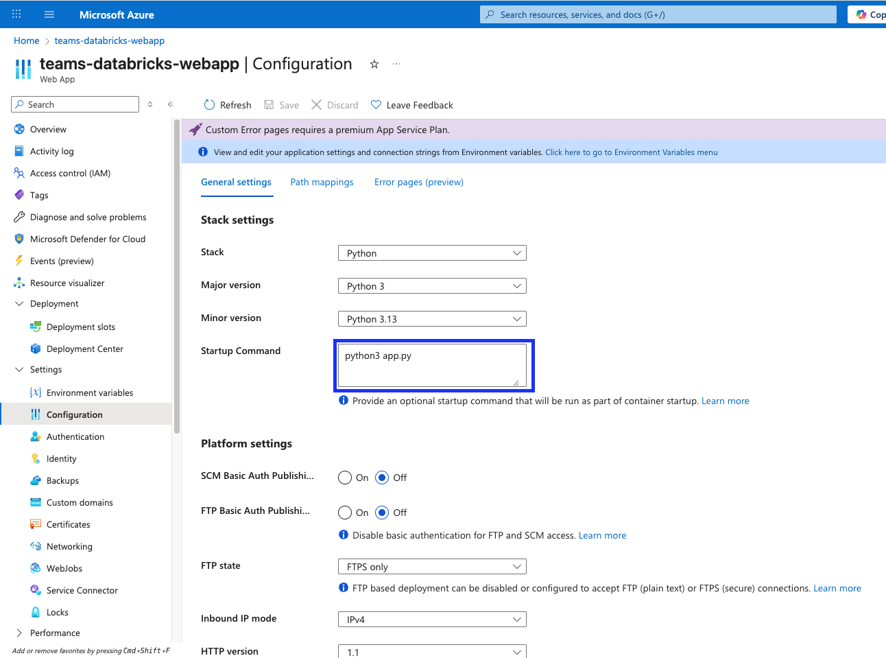 Aktualisieren des Startbefehls zum Ausführen des Databricks-Agents