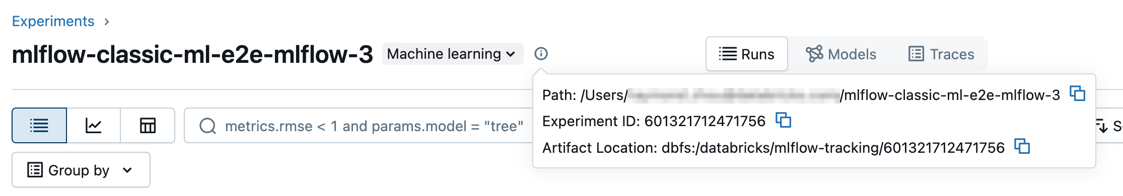 Symbol für den Experimentnamen
