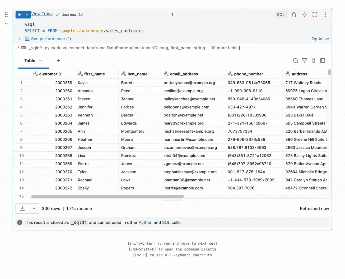 Das animierte GIF zeigt den Genie Code, wie er eine Tabelle von Bäckereikunden in den USA nach Männern filtert.