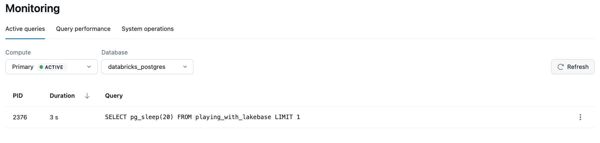 Abfrageleistungsansicht