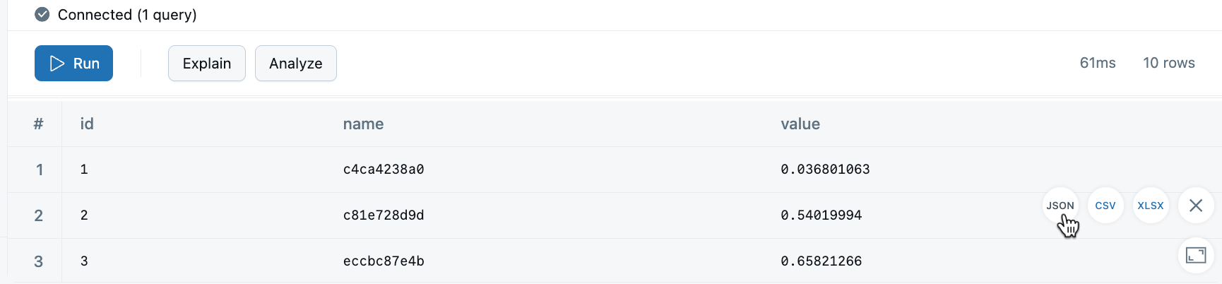 SQL-Editor-Export der Lakebase