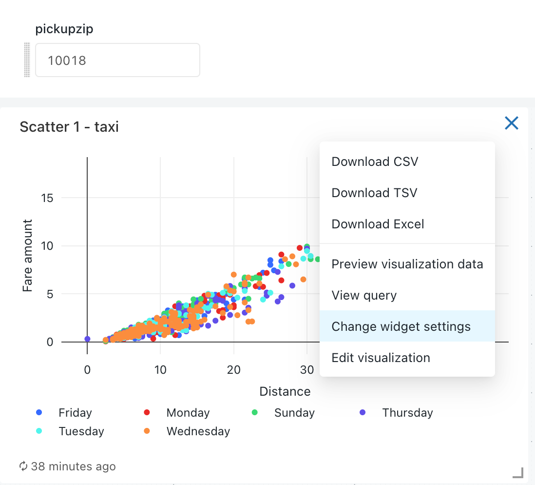 Öffnen der Dashboard-Parameterzuordnung