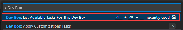 Screenshot der Visual Studio Code-Befehlspalette mit ausgewählter Option 