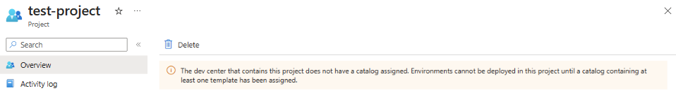 Screenshot der Informationsmeldung zur Kataloganforderung.
