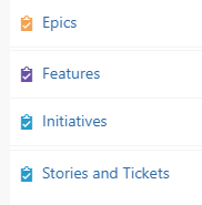Screenshot der vorgenommenen Änderungen an den Backlog-Ebenen.