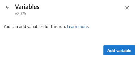 Screenshot: Hinzufügen einer Variable für die Warteschlangenzeit direkt vor dem Ausführen der Pipeline.