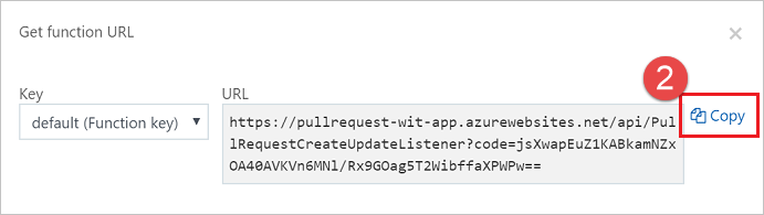 Url der Funktion kopieren