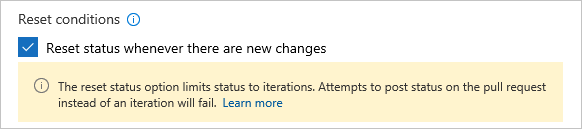 Bedingungen für das Zurücksetzen von Statusrichtlinien
