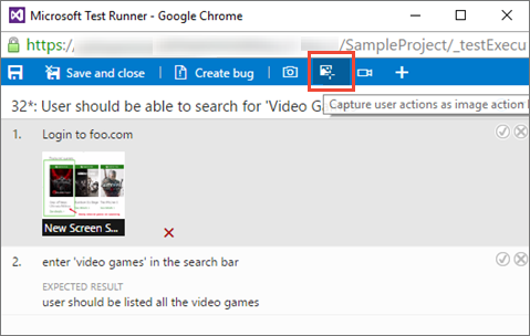 Erfassen eines Bildaktionsprotokolls aus der App
