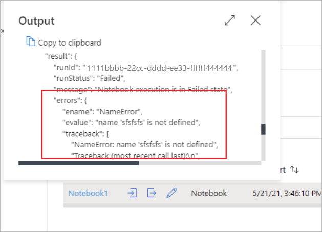 Screenshot: Details des Benutzerfehlers
