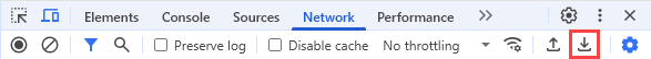 Screenshot, der zeigt, wie Sie die HAR-Datei in den Google Chrome-Entwicklertools speichern.