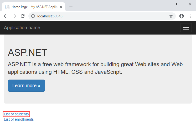 Screenshot der Startseite
