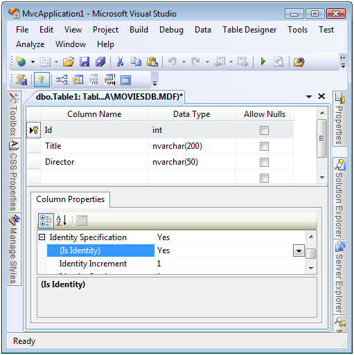 Screenshot des Microsoft Visual Studio-Fensters, in dem das Feature 