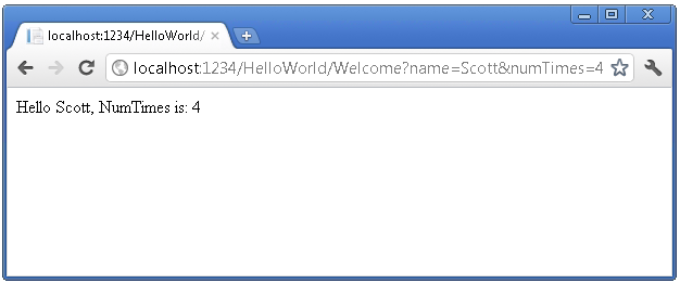 Screenshot eines Browsers mit dem Text Hallo Scott Num Times ist 4 im Fenster.