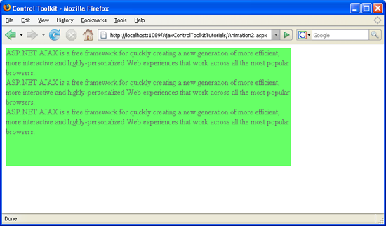 Das Panel wird ausgeblendet und neu skaliert (einschließlich seines Inhalts, dank der Rendering-Engine des Browsers)