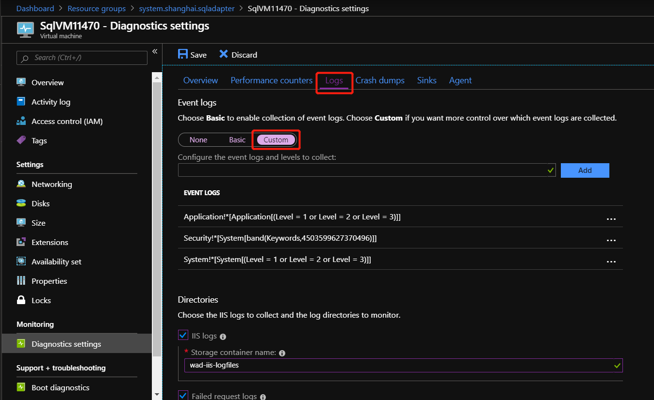 Wechseln zu Diagnoseeinstellungen