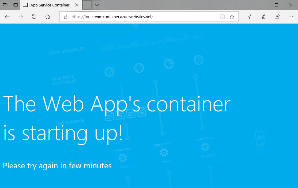 Screenshot, der die neue Browserseite für die Web-App anzeigt.