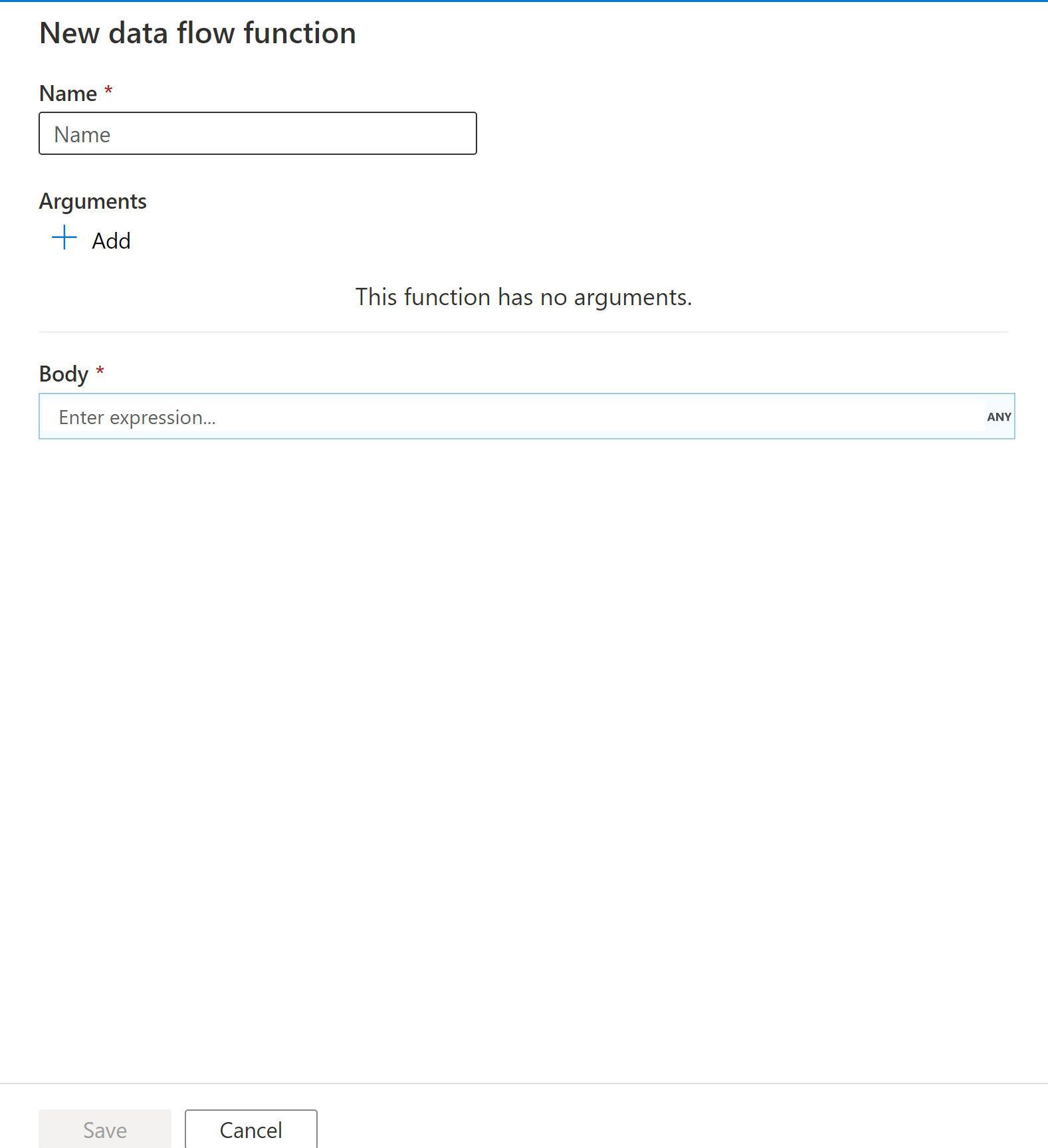Screenshot des Bereichs zur Erstellung neuer UDF-Funktionen.