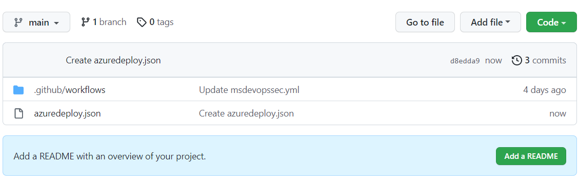 Screenshot, der zeigt, dass die von Ihnen erstellte neue Datei ihrem Repository hinzugefügt wird.