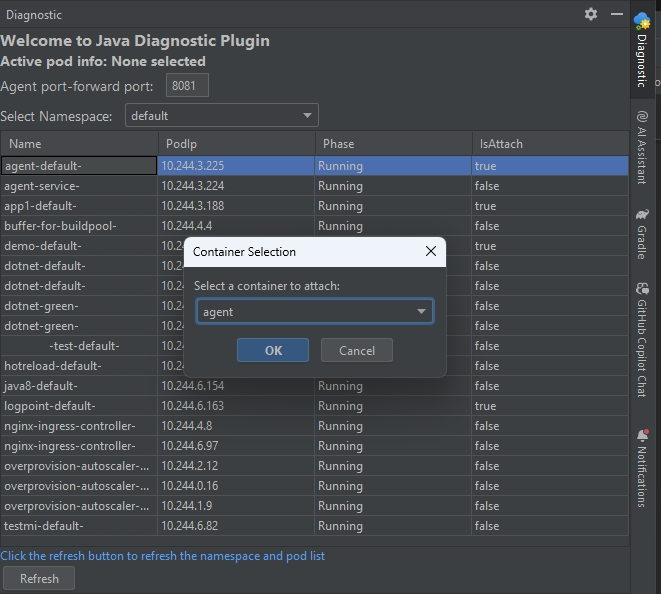 Screenshot von IntelliJ IDEA, der die Registerkarte