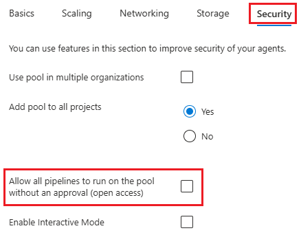 Screenshot, der zeigt, wie Sie den geöffneten Zugriff konfigurieren.