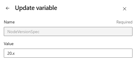 Screenshot: Aktualisieren des Werts einer Warteschlangenzeitvariable.