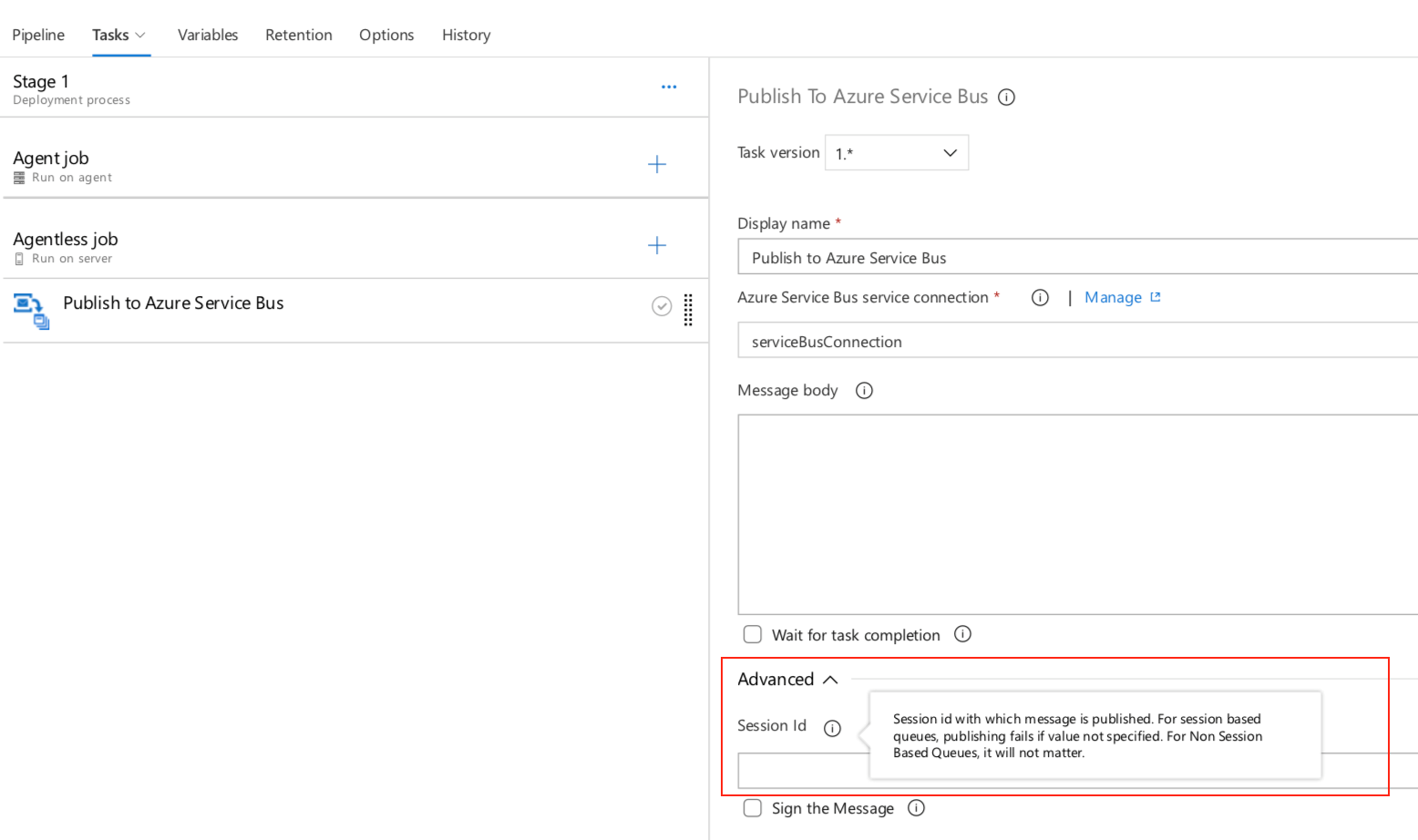 Veröffentlichen in Azure Service Bus-Sitzungswarteschlangen.