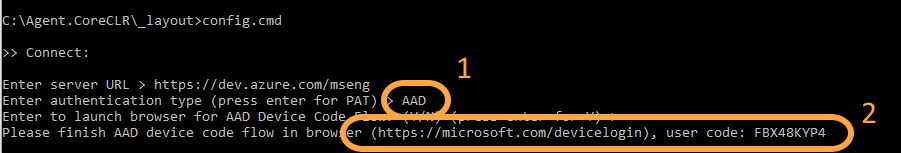 Azure Active Directory-Gerätecodeauthentifizierungsablauf für pipelines agent.